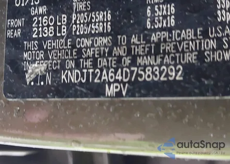 2013 Kia Soul + from USA, damaged, VIN KNDJT2A64D7583292